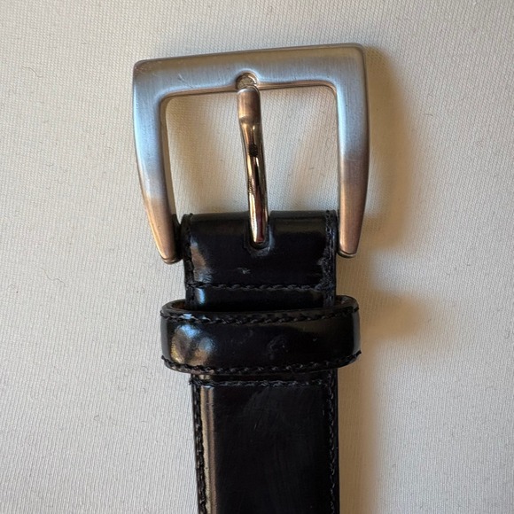 Vintage Coach Black Leather Belt Solid Brass Buckle Handcrafted USA - Picture 4 of 8